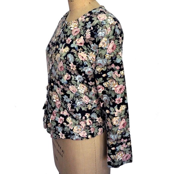 Vintage 90s Grunge Ms Choice Floral Front Jacket - Picture 3 of 5